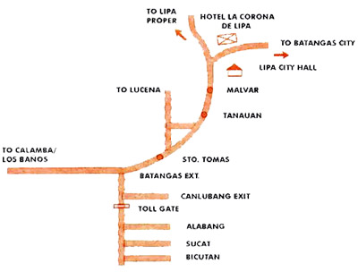 Hotel La Corona de Lipa Map